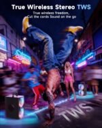 YIER Party Bluetooth Speaker:80W Peak Large Stereo Sound for Outdoor,Deep Bass,TWS,Loud with Lights,Portabe Wireless Big Speakers with Long Playtime,House,Projector,Movie - Image 6