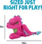 goDog Dragons Squeaky Plush Dog Toy with Chew Guard Technology, Durable Fabric & Squeaker for Active Play, Pink, Large - Image 4