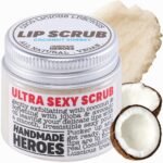 Handmade Heroes 100% Natural Lip Scrub, Vegan Conditioning Coconut Lip Exfoliator - Gentle Exfoliant, Ultra Sexy Sugar Lip Mask Polish and Scrubber for Chapped Dry and Dark Lips, 1oz (Coconut Sorbet) - Image 2