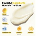 Retinol Cream for Face Anti Aging: Wrinkle Cream for Face Neck with Collagen Hyaluronic Acid - Night Moisturizer for Men Women - Facial Skin Care Gift for Women Wife Mother (1 Pack) - Image 4