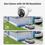 SEHMUA 2K Solar Security Cameras Wireless Outdoor, 2 Pack 360° View Pan/Tilt WiFi Security Camera Outside with Color Night Vision,Easy to Install, PIR Alarm, 2-Way Audio - Image 4