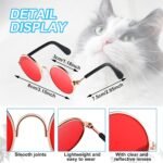 Weewooday 15 Pieces Dog Sunglasses Cat Sunglasses Retro Small Pet Round Metal Glasses Puppy Funny Cosplay Glasses Doll Photo Props Eyewear Costume for Small Medium Dogs - Image 3