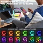 Smart LED Table Lamp, 4-in-1 Wireless Charger, Night Light, Alarm Clock, Bluetooth Speaker with App Control, Bedside Lamp with Charging Station for Bedroom, Office, Home Decor, Teen Girls Boys Gifts - Image 6
