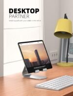 Lamicall S1 Tablet Stand, Adjustable Tablet Holder - Desktop Stand Dock Holder for 4-13" Tablet, iPad Pro 11, 9.7, 10.5, 12.9 Air Mini, Kindle, Tab, Switch, Viral Podcast Video Office Desk Accessories - Image 4