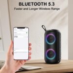 Hupoaf Bluetooth Speaker, 2026 New Portable Wireless Speaker IP7 Waterproof | 6D Loud Sound, HD Call, RGB Lights, 12H Playtime for Home/Party/Outdoor/Beach, Electronic Gadgets, Birthday Gift - Image 4
