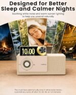 GoldJoy 7 in 1 Bluetooth Speaker Wireless Charging Station for Home Gift | Sound with Punchy Bass, Sunset Lamp & White Noise for Sleep, Smart Flip-Up LCD Display, Clock Syncs Phone's Time and Date - Image 7