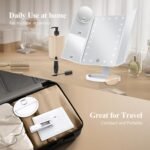 HUONUL Makeup Mirror, Vanity Mirror with Lights, 2X/3X/10X Magnification, Touch Control, Trifold, Dual Power Supply, Birthday Gifts for Women, Wife, Mom, Girls,Dorm Room Essentials - Image 5