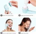 Electric Facial Cleansing Brush, 2-Way Rotating Rechargeable Face Scrubber for Daily and Deep Cleaning, 3 Modes, 3 Brush Heads, Waterproof, Face Wash Brush for All Skin Types - Image 9