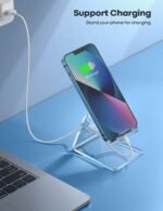 Lamicall Cell Phone Stand, Desk Accessories - Clear Office Cell Phone Holder, Acrylic Phone Stand, Desktop, Acrylic Office Supplies Desk Decor Accessories, Suitable for iPhone, 4-8'' Phone, Gifts - Image 4