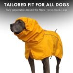 Spark Paws Dog Raincoat, Waterproof Windproof Rain Jacket, for Small Medium Large Extra Large Dogs, Reflective Breathable Full-Body Coverage Dry Suit - Mustard Yellow - 3XL - Image 5