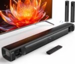 Sound Bar for Smart TV, 80W 2.0 Channel Surround Sound System | 2-in-1 Detachable Soundbar, Dual Woofers & Silk Tweeters, Bluetooth5.3/ARC/AUX/Optical, Home Theater Speaker - Image 2