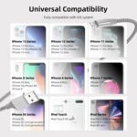 iPhone Charger 3 Pack 10ft MFi Certified Lightning Cable Fast Charging | 3 Pack 10ft MFi Certified Lightning Cable, Nylon Braided Fast Charging Phone Cord for iPhone 14 13 12 11 Pro Max iPad - Image 8