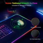 BladeHawks Extra Large RGB Gaming Mouse Pad-14 Light Modes, Extended Soft LED Mouse Pad, Anti-Slip Rubber Base, Computer Keyboard Mousepad Mat (31.5 x 12 Inch) | LED mouse pad with 14 lighting modes, covers keyboard & mouse, anti-slip rubber base, waterproof surface, USB powered - Image 4