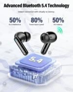 Wireless Earbuds, Bluetooth 5.4 Headphones Bass Stereo/Clear Calls, Black | Ear Buds with Noise Cancelling Mic LED Display in Ear Earphones IP7 Waterproof 36H Bluetooth Earbuds for Phones/Sport/Laptop - Image 5