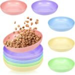 TKOnline 10 Pcs Cat Food Bowl, 5.6 Inch Plastic Shallow Pet Food and Water Dish for Relief Whisker Fatigue, Wide Cat Wet Feeding Bowls, Small Flat Dish for Indoor Outdoor Kittens Dogs - Image 2