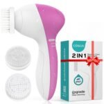 COSLUS Facial Cleansing Brush Silicone Face Scrubber: 2 in1 FBS-D Electric Exfoliating Device Waterproof Deep Cleaning Exfoliation Rotating Spa Machine - Electronic Skincare Wash Spinning System - Image 2