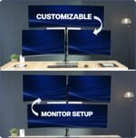 VIVO Triple Monitor Desk Mount, 32 to 49 inch Ultrawide Screens, One Fixed Screen and Two Mechanical Arms for Gaming and Office Setups, Max VESA 100x100, Holds up to 83.6 lbs, Black, STAND-V123TG - Image 8