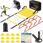 X-UMEUS Agility Ladder Speed Training Equipment Set-20ft Agility Ladder,12 Soccer Cones,4 Hurdles, Jump Rope, Running Parachute| Basketball Football Soccer Training Equipment for Kids Youth Adults - Image 2