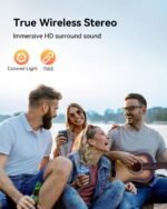 LENRUE Small Portable Bluetooth Speaker with Lights, TWS Stereo Surround Sound, Type C Powered, Bluetooth 5.3, AUX TF Card Input, Wireless for Outdoor Home, Coolest Gifts - Image 5