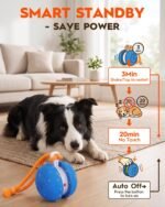 Xeuch Interactive Dog Toys, Automatic Irregular Moving and Rolling Dog Ball with 2 Speed Modes, E-TPU Material, Motion Activated Pet Toys with Rope for Dogs Puppies, Dog Stimulation Toy (Blue) - Image 5