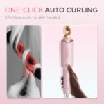 TYMO Automatic Rotating Curling Iron - TYMO CURLPRO Beach Waves Curling Wand, Portable Hair Curler, 500 Million Ionic, Dual Voltage & Lightweight for Travel, Ceramic Coating, 1 Inch, Pink - Image 3
