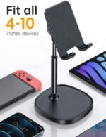 LISEN Cell Phone Stand Phone Holder for Desk, Gaming for Nintendo Switch | Office Desk Accessories for Women, iPhone Stand, Gadgets for Men Gifts, Office Decor, OtterBox Case, Switch, iPad, 4-10 in - Image 10