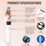2026 Blackhead Remover Pore Vacuum,Facial Pore Cleaner-5 Suction Power,5 Probes,USB Rechargeable Blackhead Vacuum Kit Electric Pore Vacuum Tool for Adult - Image 5