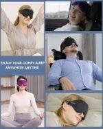 MZOO Luxury Sleep Eye Mask for Side Sleeper Men Women, Zero Eye Pressure 3D Sleeping Mask, Light Blocking Patented Design Night Blindfold, Soft Eye Shade Cover for Travel, Black - Image 8