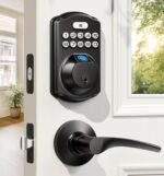 Veise Fingerprint Door Lock with 2 Lever Handles - Keyless Entry Door Lock, Electronic Keypad Deadbolt, Digital Smart Code & Front Handle Sets, Auto-Locking, Easy Installation, Matte Black - Image 2