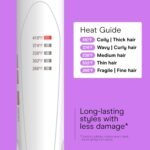 Conair Hair Straightener, Double Ceramic, 1" Extra-Long Plates | Double ceramic hair straightener for all hair types with 5 heat settings to 410°F, 30-second heat up & a claw clip - Image 5