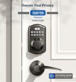 Veise Fingerprint Door Lock with 2 Lever Handles - Keyless Entry Door Lock, Electronic Keypad Deadbolt, Digital Smart Code & Front Handle Sets, Auto-Locking, Easy Installation, Matte Black - Image 7