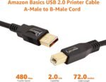 Amazon Basics USB 2.0 Cable, USB-A to USB-B, for Printer or External Hard Drive, Connect to Computer/Laptop/PC, 480 Mbps Transfer Speed, Gold-Plated Connectors, 6 Foot, Black - Image 7