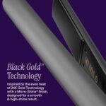 HOT TOOLS Black Gold Ionic 1 1/4 Inch Flat Iron, Use as Straightener for Sleek Straight Hair or Use Rounded Edges for Shiny Curls and Waves, Stylist-Preferred - Image 3