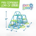 Eezy Peezy Mega Pyramid Monkey Bars Climbing Tower Active Outdoor Fun for Kids Ages 3 to 8 Years Old, Blue/Green - Image 8