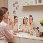 HUONUL Makeup Mirror, Vanity Mirror with Lights, 2X/3X/10X Magnification, Touch Control, Trifold, Dual Power Supply, Birthday Gifts for Women, Wife, Mom, Girls,Dorm Room Essentials - Image 6