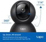 Tapo 1080p Pan/Tilt Security Camera for Baby Monitor, Pet Camera, C201 | Motion Detection, 2-Way Audio, Night Vision, Cloud & SD Card Storage, Works with Alexa & Google Home, Black - Image 5