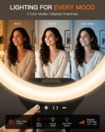 Sensyne Ring Light with Stand, 50" Phone Tripod for iPhone & Android, LED Ring Light with Remote, 3 Color Modes & 10 Brightness Levels for TikTok, Zoom & Video Recording - Image 4