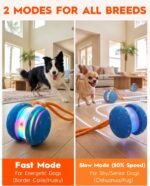 Xeuch Interactive Dog Toys, Automatic Irregular Moving and Rolling Dog Ball with 2 Speed Modes, E-TPU Material, Motion Activated Pet Toys with Rope for Dogs Puppies, Dog Stimulation Toy (Blue) - Image 3