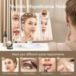 HUONUL Makeup Mirror, Vanity Mirror with Lights, 2X/3X/10X Magnification, Touch Control, Trifold, Dual Power Supply, Birthday Gifts for Women, Wife, Mom, Girls,Dorm Room Essentials - Image 3