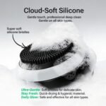 Facial Cleansing Brush - Sonic Face Wash Brush Exfoliator with 3 Beauty Light Modes -Silicone & Waterproof - Electric Face Scrubber for Deep Cleaning & Massage - Black - Image 4