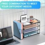 gianotter 4-Tier Paper Organizer With Magazine Holder, Desk Organizers and Accessories, Desk Accessories & Workspace Organizers, File Organizer for Office Supplies Storag (Black, 4-Tier) - Image 4