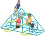 Eezy Peezy Mega Pyramid Monkey Bars Climbing Tower Active Outdoor Fun for Kids Ages 3 to 8 Years Old, Blue/Green - Image 2