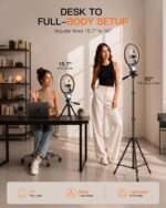 Sensyne Ring Light with Stand, 50" Phone Tripod for iPhone & Android, LED Ring Light with Remote, 3 Color Modes & 10 Brightness Levels for TikTok, Zoom & Video Recording - Image 6