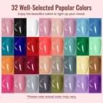 JODSONE Gel Nail Polish Kit with U V Light 32 Colors Gel Polish Nail + 4 Functional Adhesive Bottles Kit Soak Off Manicure Tools Gifts for Women - Image 3