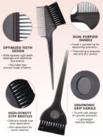 YOOVR 12pcs Hair Highlight Kit with Pre-Punched Silicone Cap and Dye Brush | Bowl, Color Whisk, Metal Hook, Capes, Gloves, Home Use Salon Tools for Hair Highlighting Bleaching Coloring Dying - Image 7