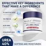 Urea Cream 40 Percent with 2 Percent Salicylic Acid, Foot & Hand Cream for Dry Cracked Heels, Callus Softener for Feet, Exfoliating Foot Cream for Rough Thick Skin, 5.29 oz - Image 3