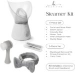 Bella Ciao Face Steamer - Facial Steamer, 11-Piece Home Spa Kit, Nano Ionic Warm Mist, Skin Prep for Serums & Masks, Spa Day Essentials, Facial Kit, Pink White, Corded Electric - Image 7