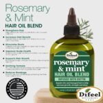 Difeel Rosemary and Mint Hair Oil Blend with Biotin 8 oz. - Made with Natural Mint & Rosemary Oil for Hair Growth - Image 6