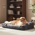 FURTIME XL Orthopedic Dog Beds Large Sized Dog, Extra Thick Supportive Comfort Pet Sofa, Ergonomic Slant Dog Couch Bed with Removable Washable Cover, Ultra Soft Surface & Non-Slip Bottom, Grey, 42" - Image 2