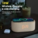 Odokee Sound Machine Alarm Clock for Bedrooms with Wireless Charging | Dimmable Clock with Bluetooth Speaker - White Noise Machine for Sleeping with 21 Soothing Sounds for Baby Adults Kids - Putty - Image 5